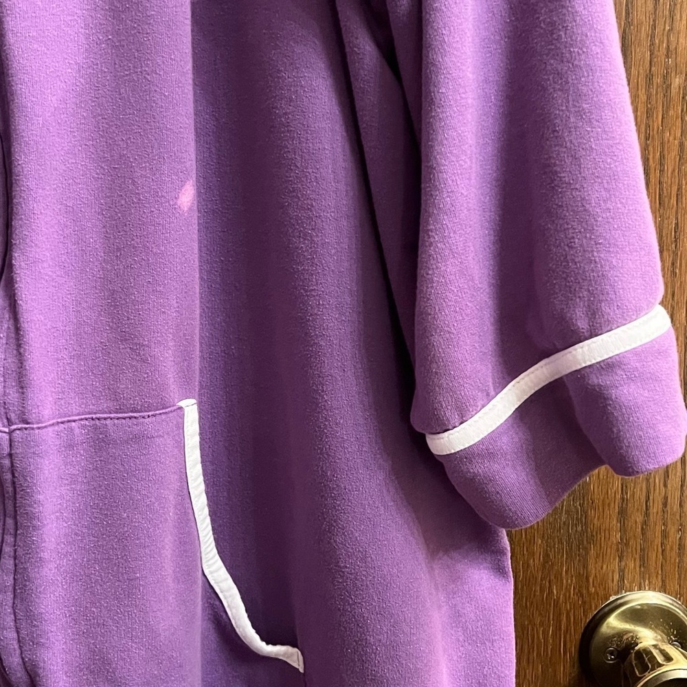 Dreams & Co Purple Hooded Zip-Up Robe Women’s size 1x - Picture 3 of 7